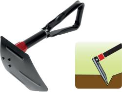túraásó, összecsukható; kapa funkcióval, hossz: 57 cm, szélesség: 15 cm