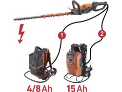 akkus sövényvágó gép, szénkefementes, 60V (1500W),  AKKU és TÖLTŐ NÉLKÜL!