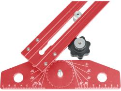 asztalos T-vonalzó és szögmérő, 350×190 mm, ALU, lézer gravírozott, mm beosztás