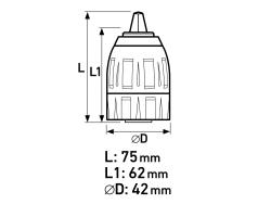 click-lock gyorstokmány, befogás: 1,5-13mm, csatlakozás 1/2" 20 UNF,