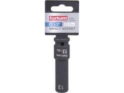 gépi (impakt) dugófej 1/2", 13 mm, L 78 mm, feketített, FORTUM