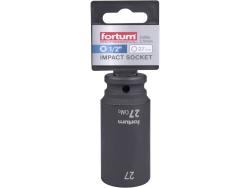 gépi (impakt) dugófej 1/2", 27 mm, L 78 mm, feketített, FORTUM