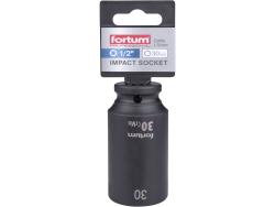 gépi (impakt) dugófej 1/2", 30 mm, L 78 mm, feketített, FORTUM