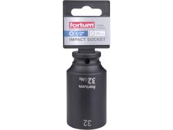 gépi (impakt) dugófej 1/2", 32 mm, L 78 mm, feketített, FORTUM