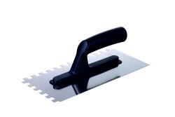 glettelőkanál 270×128×80mm rozsdamentes csempéző 8×8mm, műanyag nyél