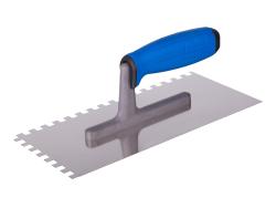 glettelőkanál 270×128×90mm rozsdamentes csempéző  8×8mm, SOFT gumi nyél