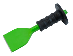 laposvéső, műanyag kézvédővel; 220mm, 100mm széles vágóél (22mm szár), edzett, hőkezelt szénacél