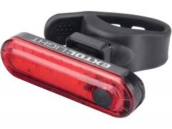 LED lámpa, biciklis, hátsó piros LED; 30 Lm, ABS ház, USB újratölthető beépített Li-ion polimer akku, 220 mAh