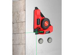 lézeres vízszintező, (csempelézer, derékszöglézer) ZÖLD, 2H (2 horizontális), akkus, vákuumos talppal