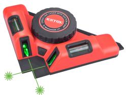lézeres vízszintező, (csempelézer, derékszöglézer) ZÖLD, 2H (2 horizontális), akkus, vákuumos talppal