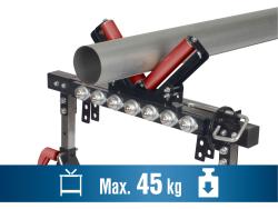 multifunkciós munkabak/fűrészbak, 4 az 1-ben görgős állvány; magasság: 83 - 127 cm