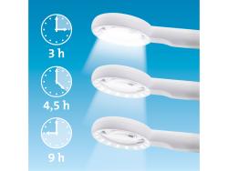 nagyító LED lámpa, kézi, 12× nagyítás; műanyag ház, USB tölthető akku
