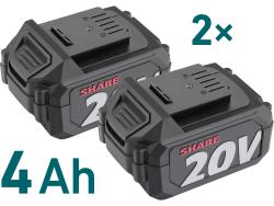 akkus sarokcsiszológép, Share20V, 40V, Li-ion, 2db akku, 1db töltő, 2×4000 mAh, 180 mm, szénkefe mentes