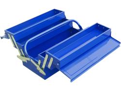 szerszámosláda fém 40×20×20cm, 5 rekesz, festett lemez, lakatolható