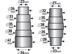 szívóadapter klt., 2 db, a 8895800 porszívóhoz, külső átmérő: 26-41/28-38mm, PVC
